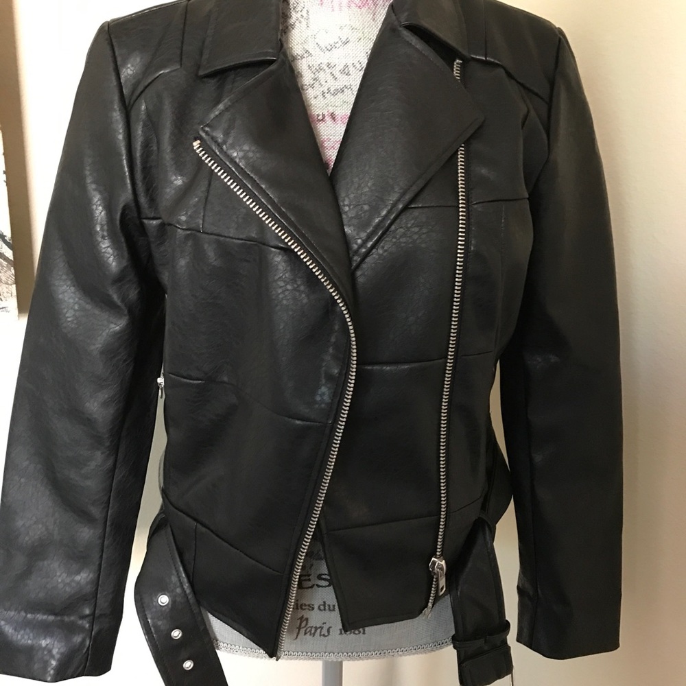NWT BB DAKOTA Vegan Leather Moto Jacket
